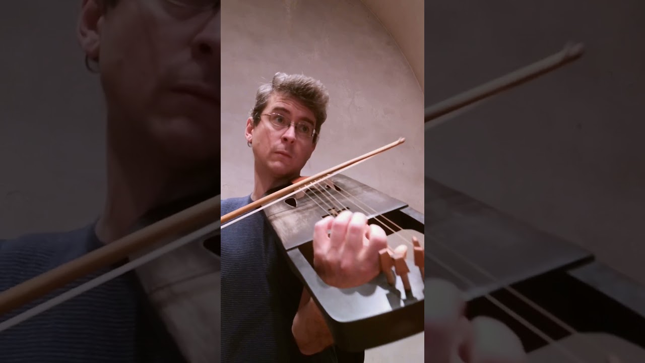 Playing the crwth this morning. Greetings from Mürzzuschlag, Austria! 