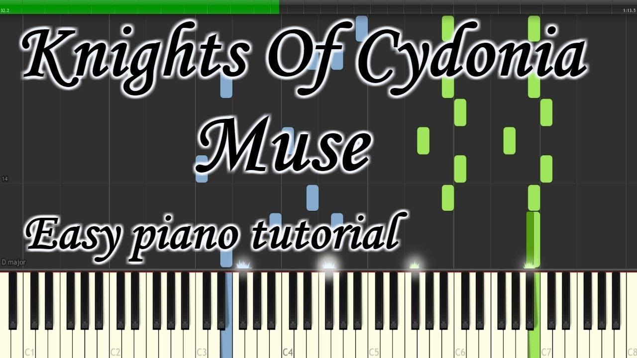 Knights Of Cydonia - Muse - Very easy and simple piano tutorial synthesia planetcover