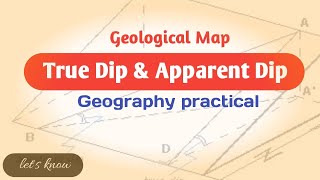 True dip and apparent dip of geological map