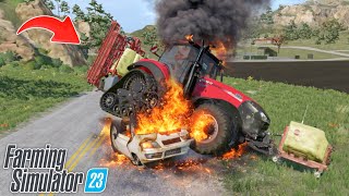 Car Crash with Case Tractor in Fs23 | Farming Simulator 23