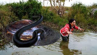 The girl ventured into the swamp to search for giant clams and unexpectedly found beautiful pearls