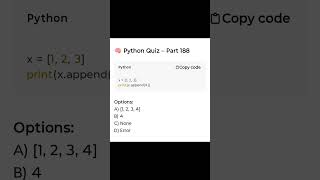 Python Interview Question 💡 append() Explained #pythonquiz #coding #python #reels #shorts #viral