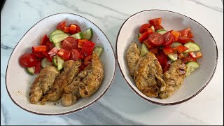 Vegetable salad with chicken breast. My recipe