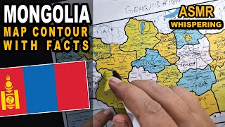 ASMR | Tracing MONGOLIA map outline and provinces with best known facts explained | soft spoken ASMR screenshot 4