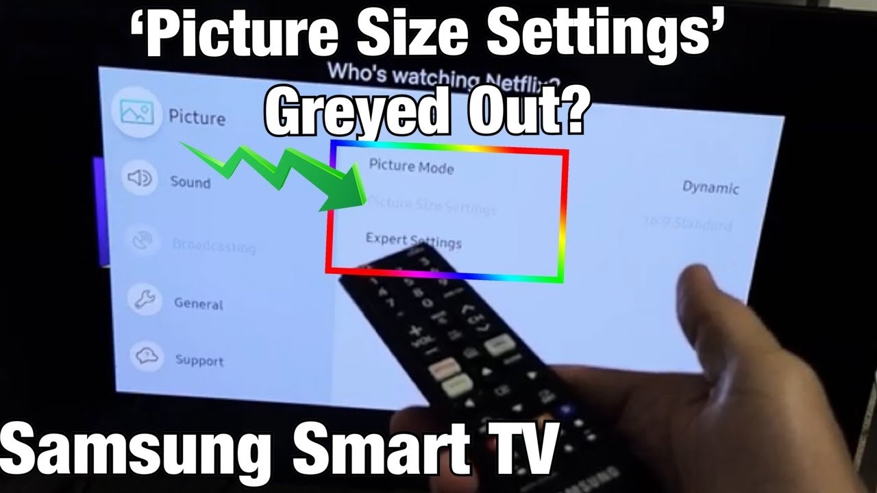 Samsung Smart TV: 'Picture Size Settings' Greyed Out? 