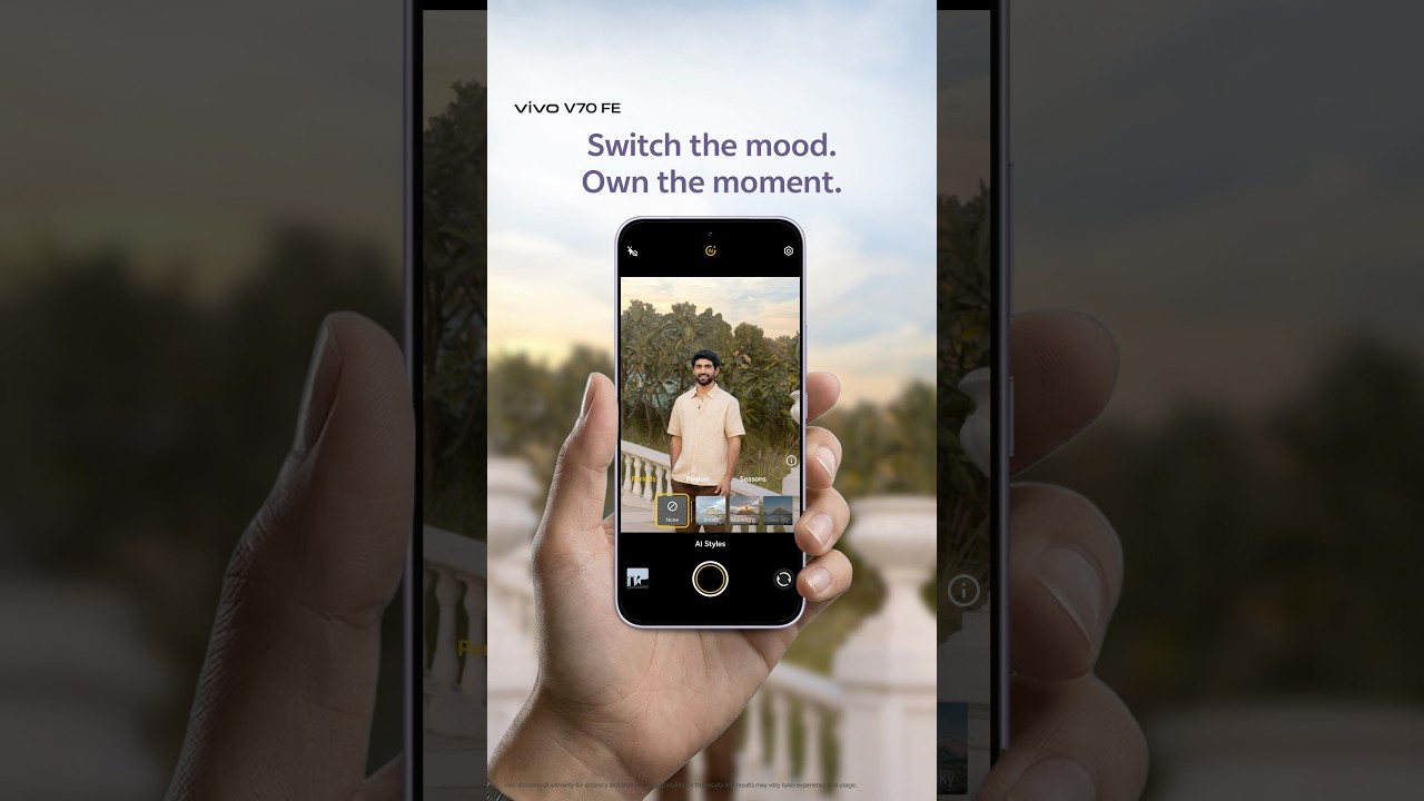 AI Magic Weather on vivo V70 FE switch the vibe and your pictures steal the spotlight. Buy now!