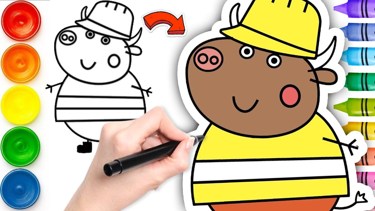 How To Draw Mr Bull From Peppa Pig Drawing Painting Colouring For how-to-draw-mr-bull-from-peppa-pig-drawing-painting-colouring-for