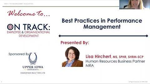 Best Practices in Performance Management