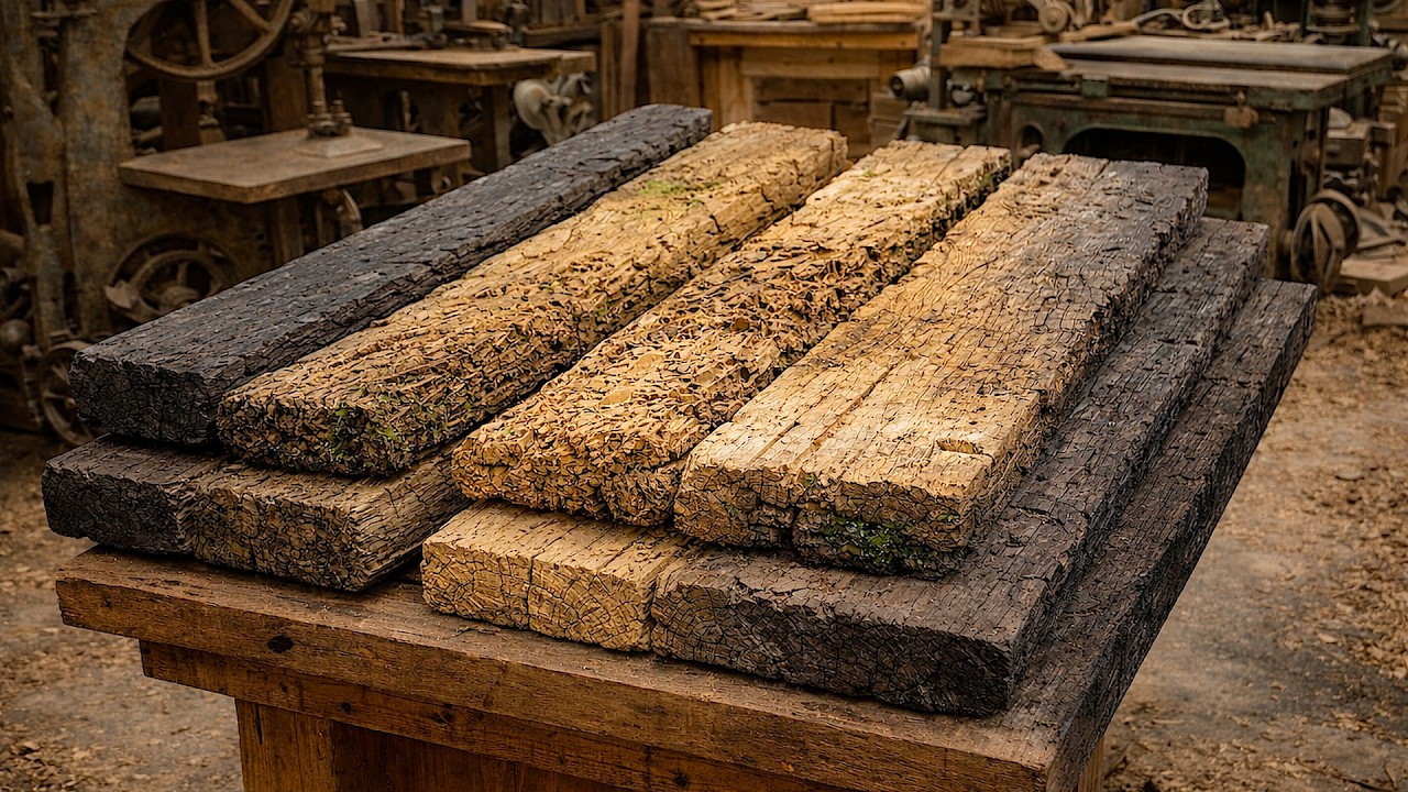 Transforming Rough, Decaying Pieces Of Wood Into A Unique Tea Ceremony Table | Woodworking