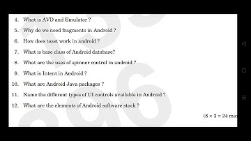 6th sem BCA/android programming 2022 year question paper calicut university