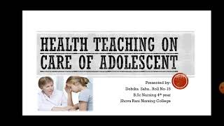 Adolescents Health Problems | Care of Adolescents | Community Health Nursing | Child Health Nursing