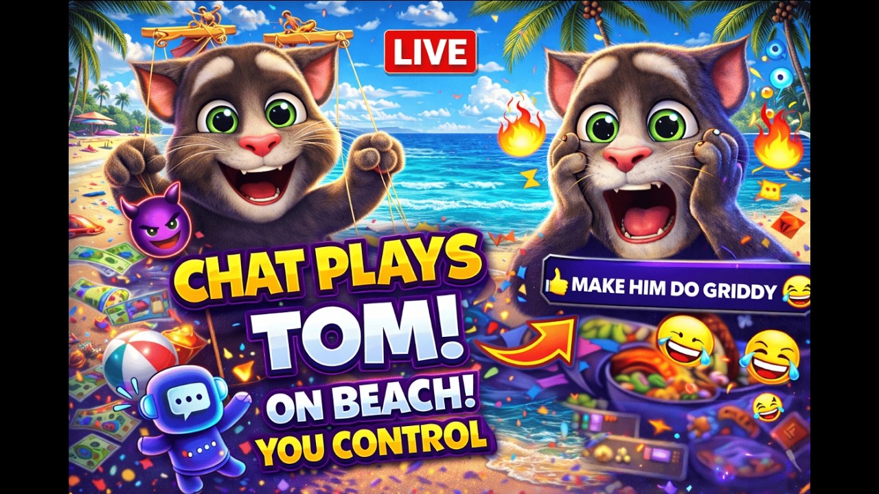 Talking Tom Remote Control Talking Tom | You Control His Actions LIVE ๐น | Chat Plays Tom - YouTube
