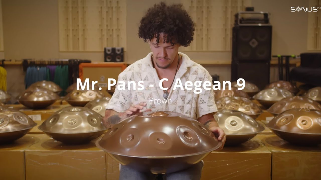 C Aegean 9 Stainless Steel Handpan Mr. Pans (Brown)