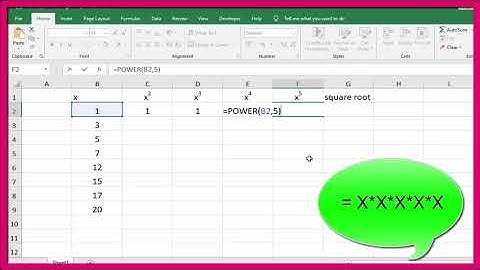 เลขยกกำลัง และ รากที่สอง ด้วย Excel