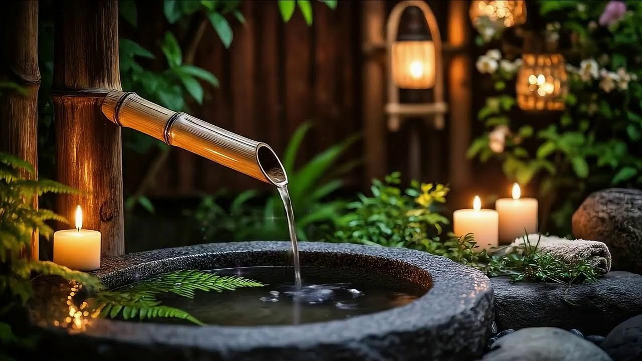 Peaceful Sleep Retreat || Gentle Piano & Bamboo Water Flow for Mind Relaxation