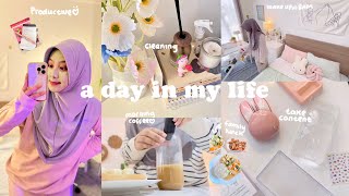 A DAY IN MY LIFEೀ🧸☕️8am productive,editing video,morning coffee,take content,cleaning+family lunch