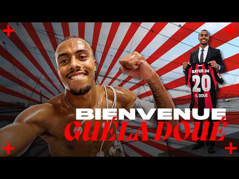 Guéla Doué climbs onto the BayArena roof | Welcome to Leverkusen! BTS + Interview