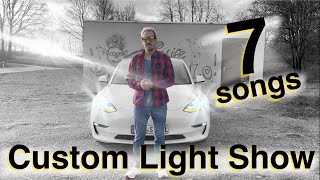 7 CUSTOM TESLA Light Shows | Model 3