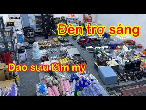 Video hàng mới về, đèn trợ sáng, dao mỹ, đèn pin siêu sáng,... - youtube