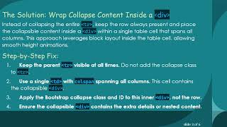 How to Achieve Smooth collapse Animations in Bootstrap 5 Tables