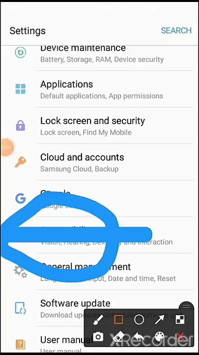 Pengaturan tangkapan layar Samsung Galaxy Grand Prime