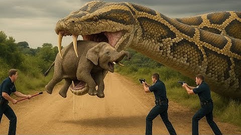 Courageous Rescue Team Fights Giant Python to Save Innocent Baby Elephant 🐍