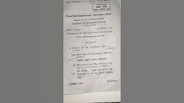 MAHI -103 : history of  modern Europe (1789-1878) #osou# question papers