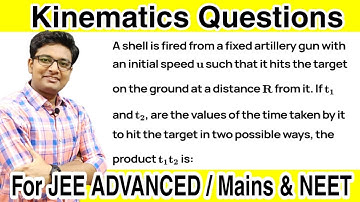 A shell is fired from a fixed artillery gun with an initial speed u such that it hits | JEE Question