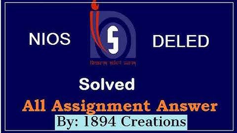 Nios Deled solved assignment  Pdf 506-510