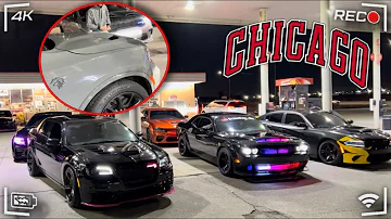 DODGE DEMON & 10 HELLCATS CUTTING UP IN TRAFFIC IN CHICAGO 😱