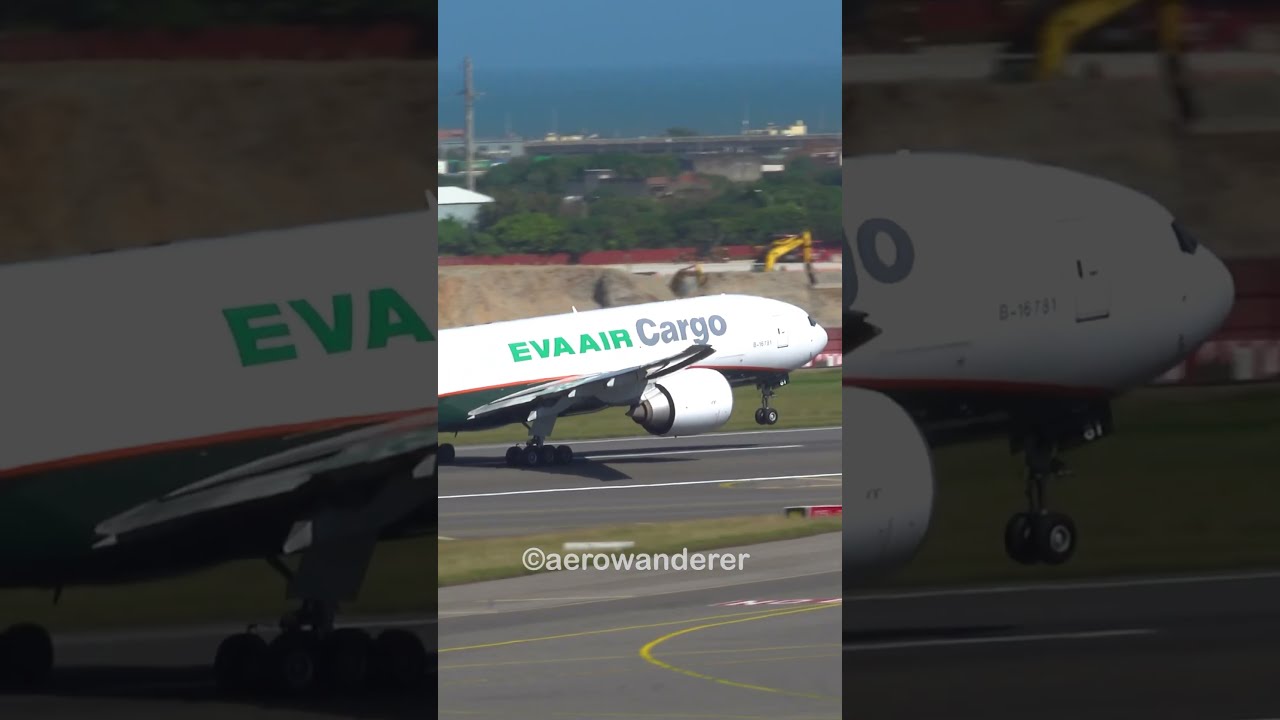 EVA AIR CARGO B777F Takeoff At Taipei Airport Shorts Aviation B777 Plane