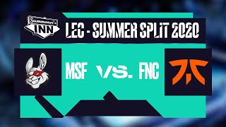MSF vs FNC | LEC Summer Split 2020 -  Day 1 [GER]