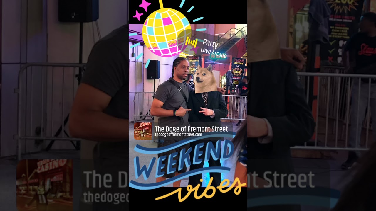 Meeting some cool Dogecoin fans down at Fremont Street! - Doge - Vegas