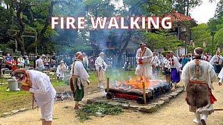 Japanese Yamabushi Monks in a Shugendo Fire Walking Festival
