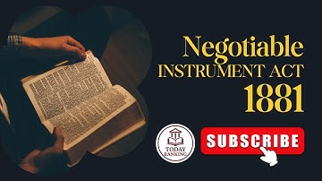 NEGOTIABLE INSTRUMENT ACT 1881