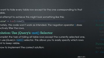 How to Hide Table Rows in jQuery Based on Selected Row
