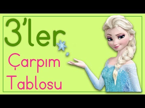 Çarpım Tablosu 3'ler - 2.ve 3. Sınıf Çarpım tablosu tekerleme şarkısı Elsa ile öğrenme