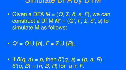 Lecture 16 Deterministic Turing Machine (DTM)