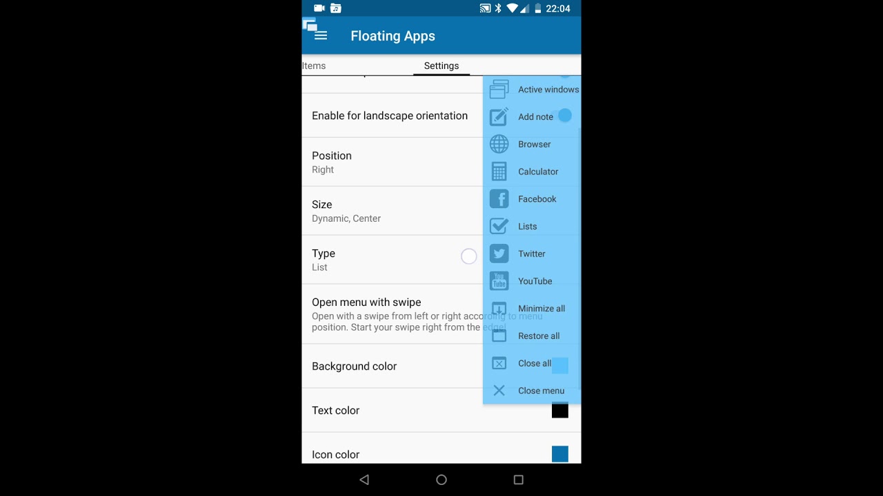 Floating Apps 4.5: Improved floating menu! - YouTube