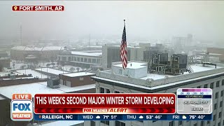 Second Major Winter Storm Of The Week Moving Across Central US
