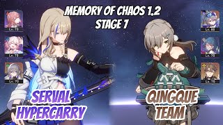 Serval Hypercarry & Qingque Team w/ SW Memory of Chaos Stage 7 (3 Stars) | Honkai Star Rail