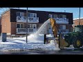 MONTREAL SNOW REMOVAL Deere Blower Shoots Snow  Onto Front Lawns on Sunnybrooke