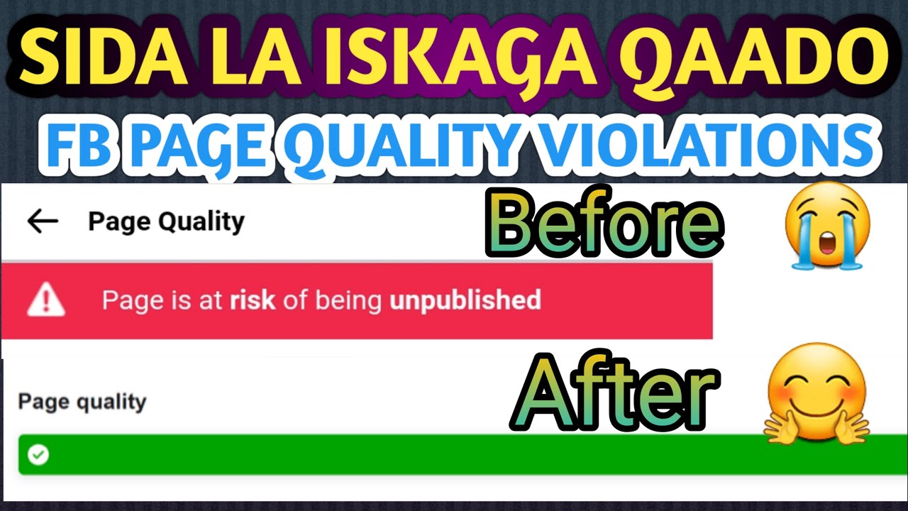 Sida La Iskaga Qaado Fb Page Quality Violations How To Remove Fb Page