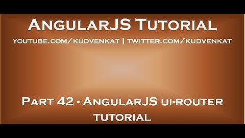 AngularJS ui router tutorial