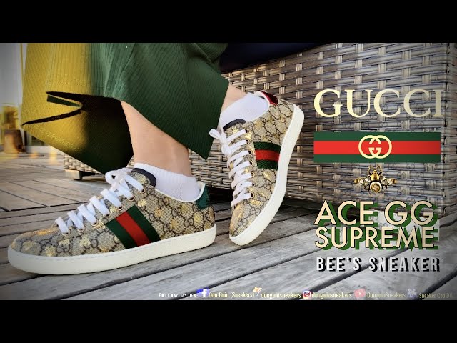 Women's Ace Sneaker GG Supreme Canvas With Gold Bees