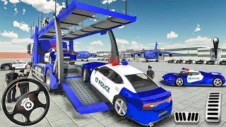 Transporting Vehicles in Cargo Plane - US Police Car Transporter Truck Driving - Android Gameplay screenshot 5