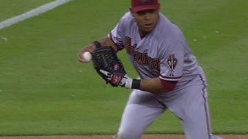 ARI@MIA: D-backs turn around-the-horn double play