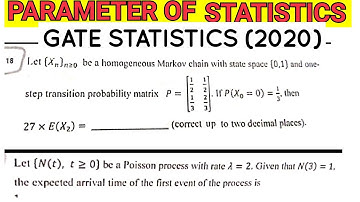 question number 11,18 #GATE2020 (#STATISTICS) solution series