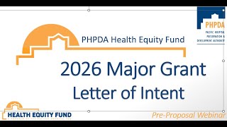 2026 New Major Grant Pre Proposal Webinar