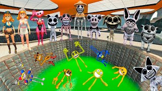 💀 Toxic Pool Roblox Smiley's Stylized Zoonomaly Monsters Poppy Playtime 3 Spartan Kicking in Gmod !